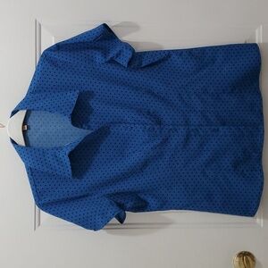 NWOT Blue & black polka-dot L blouse by Notations